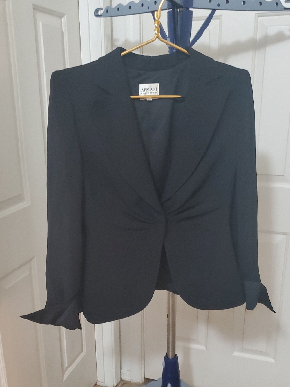 Armani Exchange Women's Black Twist-Front Tailored Blazer